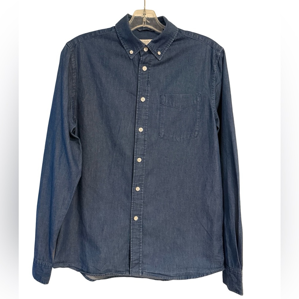 Saturdays NYC Chambray Button Down Shirt Indigo Cotton Men’s Small